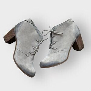 TOMS Lunata suede heeled lace up booties